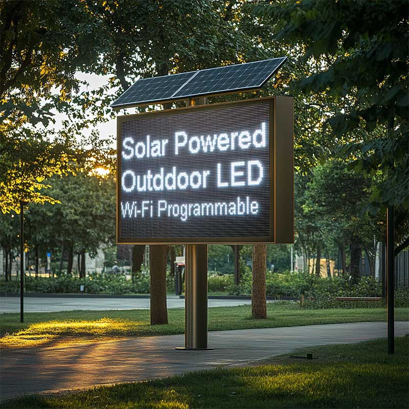 Commercial solar-powered LED sign