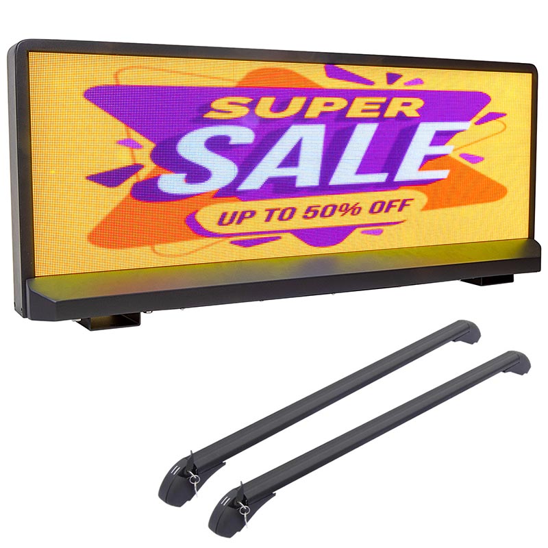 Taxi top advertising display with HD graphics