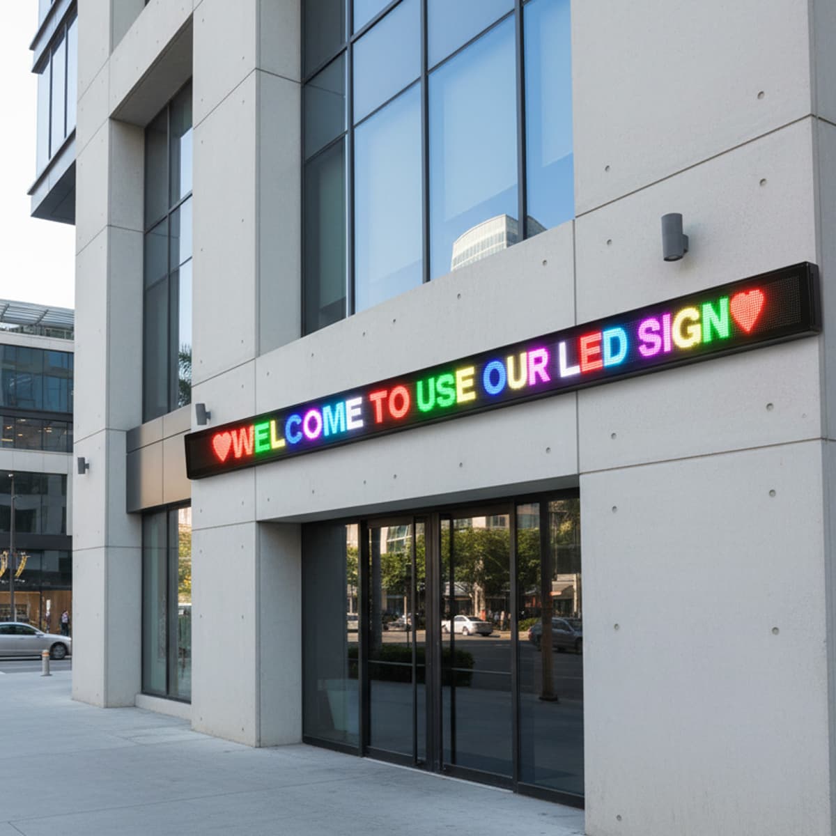 Leadleds 78 in Outdoor Led Bar Sign Digital Display Programmable Message Board