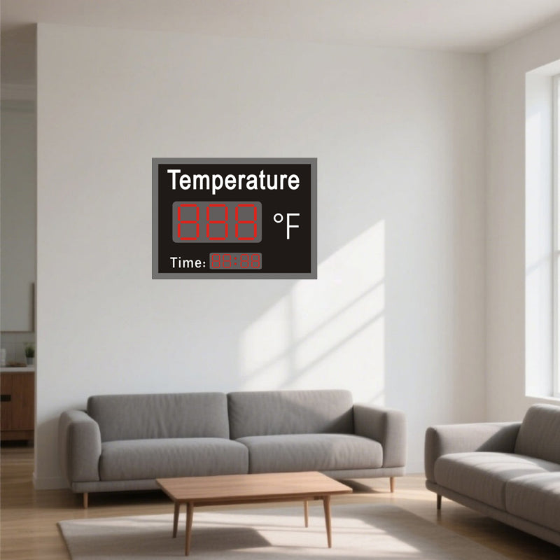 Wall-mounted_temperature_LED_clock