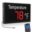 Waterproof outdoor red LED thermometer sign for farm warehouse storefront, Fahrenheit humidity display battery powered