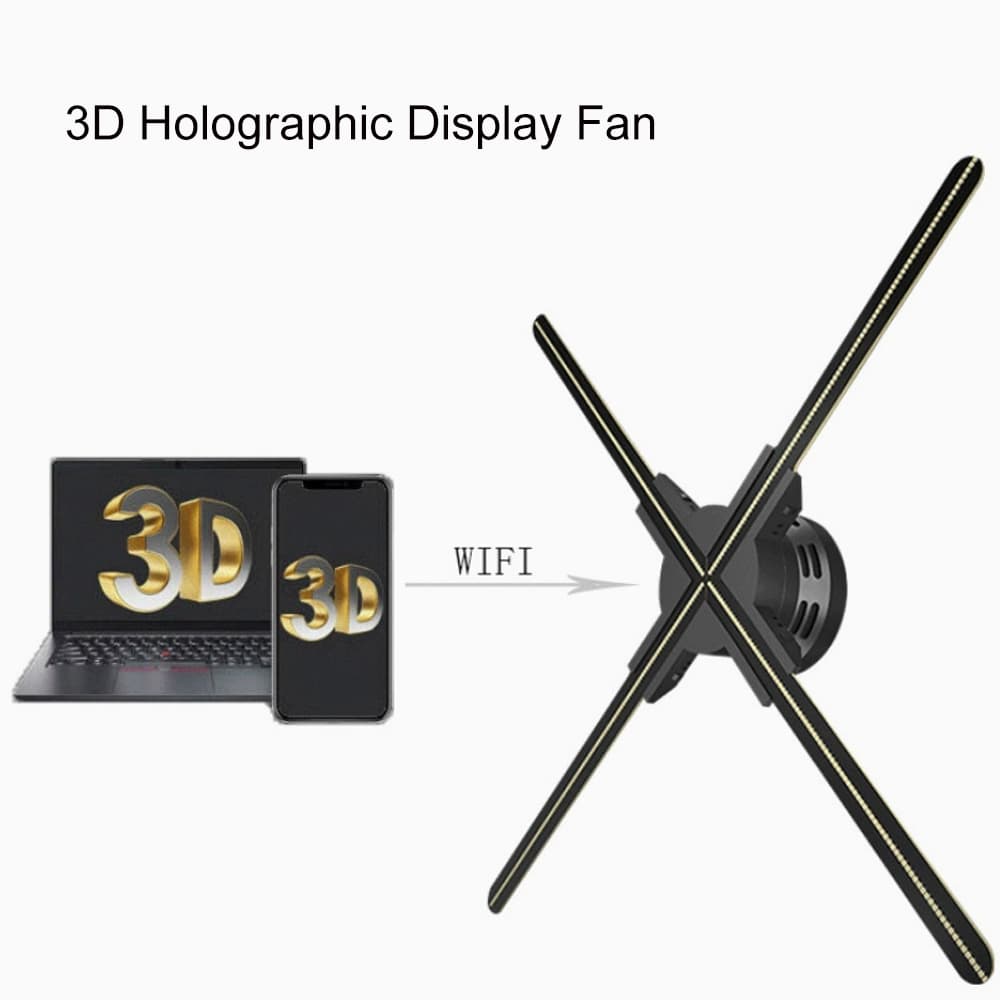 Leadleds 3D Holographic Window Display Fan 52CM - WiFi LED Storefront Advertising Projector Secondary image