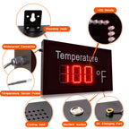 Large commercial LED Fahrenheit temperature and humidity display, 20.5 x 12.6 inches