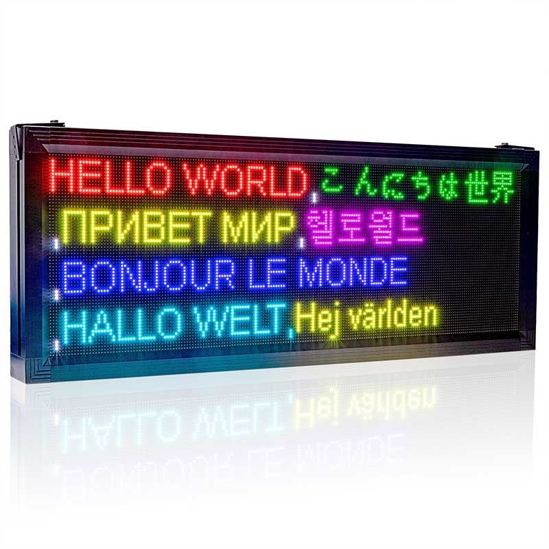 Leadleds Programmable Led Signs Outdoor Led Screen Full Color Advertising Business Sign, 41 x 15in