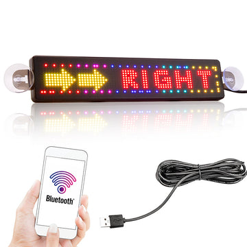 LED Car Sign, Scrolling LED Sign,Programmable Flexible LED Matrix Panel,  Bluetooth APP Control, DIY Design Text, Patterns, Animations, 15x 4