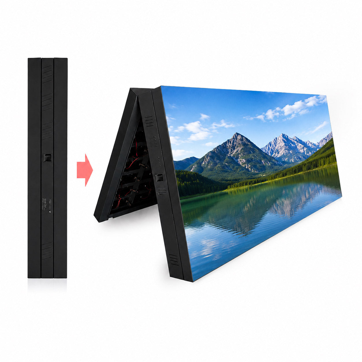 Black electronic LED sign display full color images