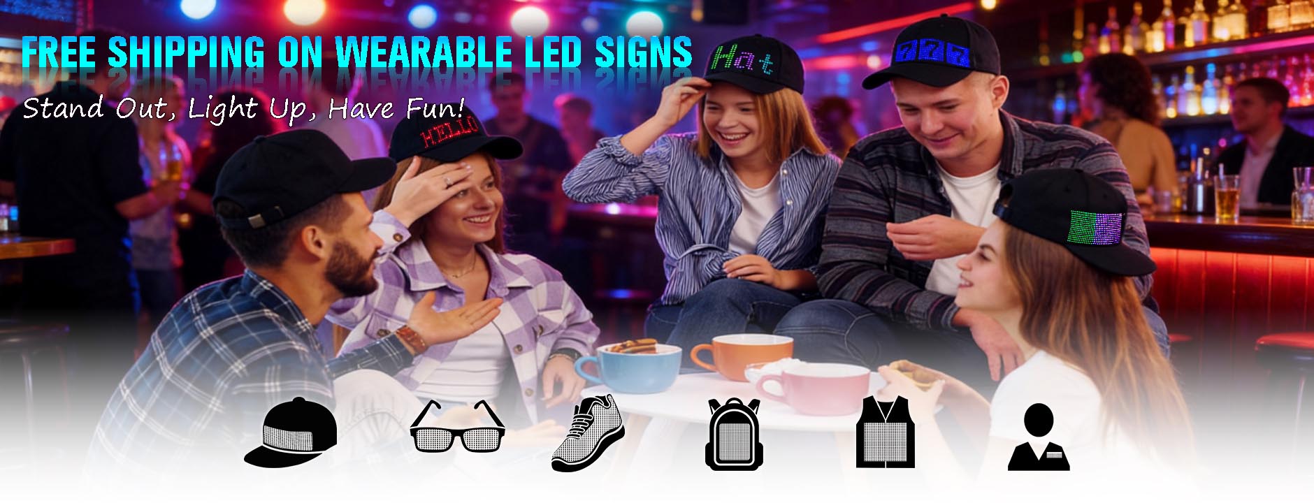 free shipping on wearable led signs