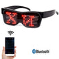 programmable red led text glasses