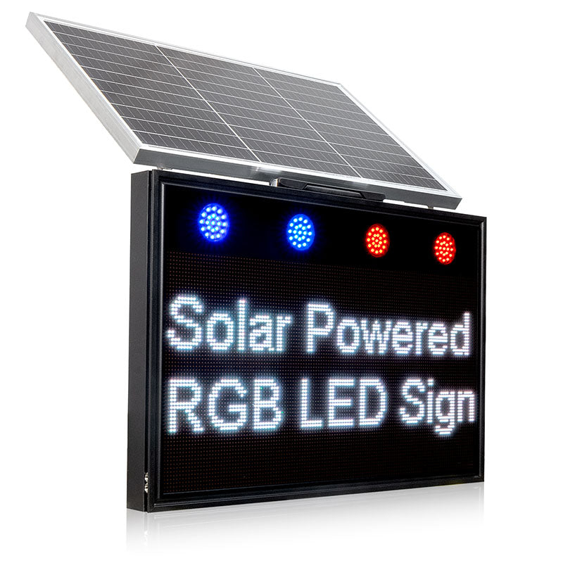 Leadleds Solar Powered Outdoor Led Sign WiFi Programmable