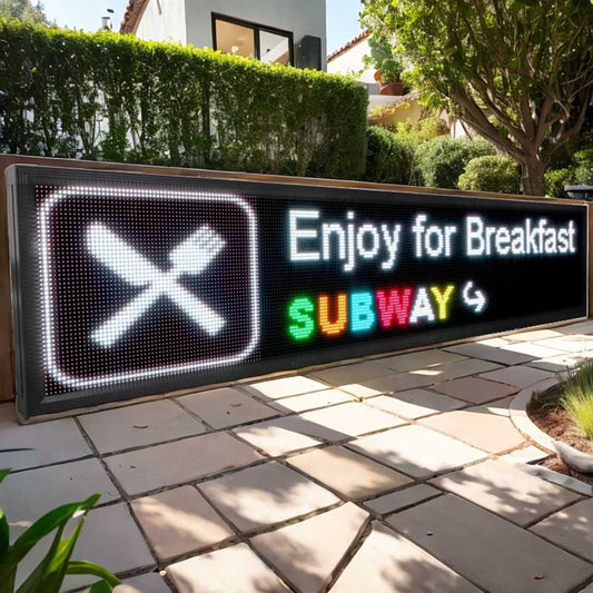 Leadleds 92 in Indoor Digital Signage Video Display Board HD LED Panel SolutionLeadleds Custom Outdoor Signs Multicolor Message Board for Advertising, 116 x 15in