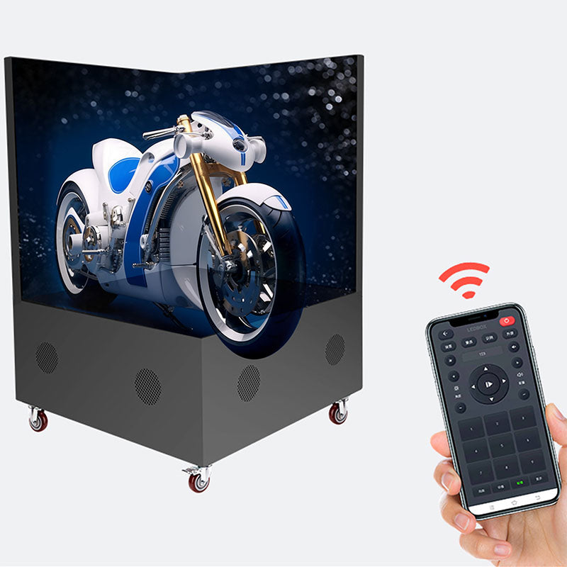 Leadleds Advertising 3D Led Display Sound Play Video Screen with Wheels Secondary image