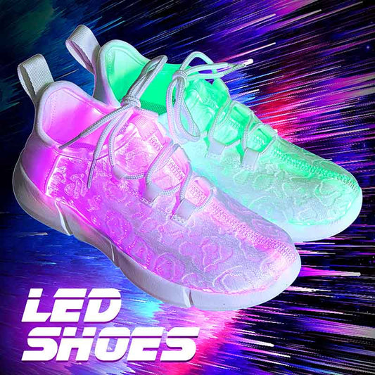 Leadleds Fiber Optic LED Shoes Light Up Sneakers with USB Charging Flashing Luminous Shoes