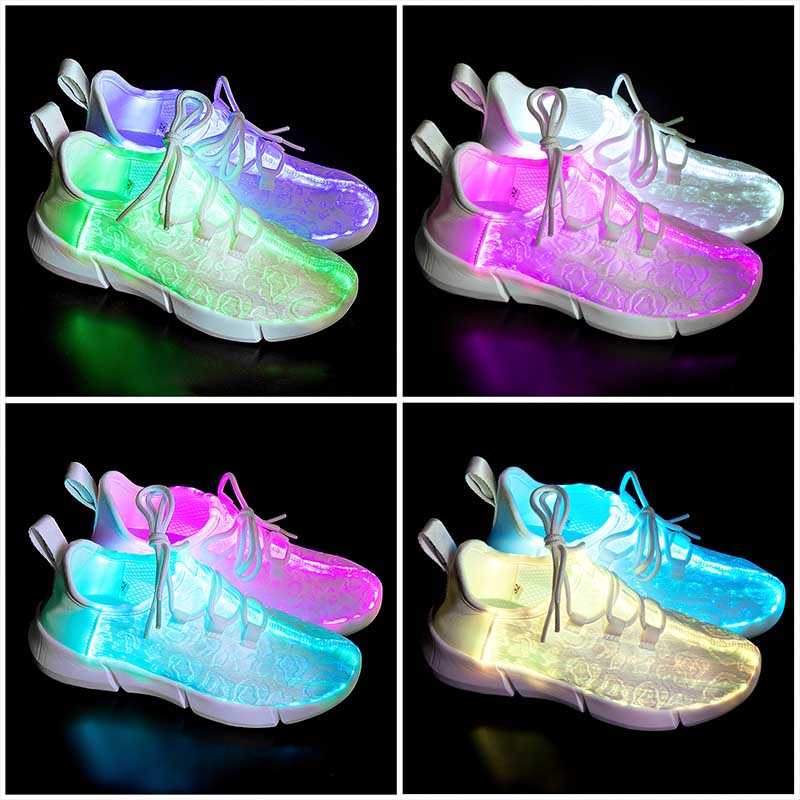 Leadleds Fiber Optic LED Shoes Light Up Sneakers with USB Charging Flashing Luminous Shoes