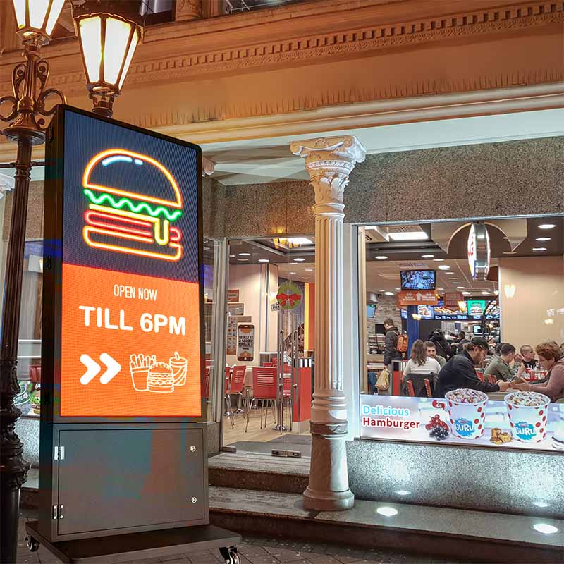 Outdoor Smart Sign Led Leadleds Outdoor Sidewalk Sign Battery Powered HD LED Display Programm ...