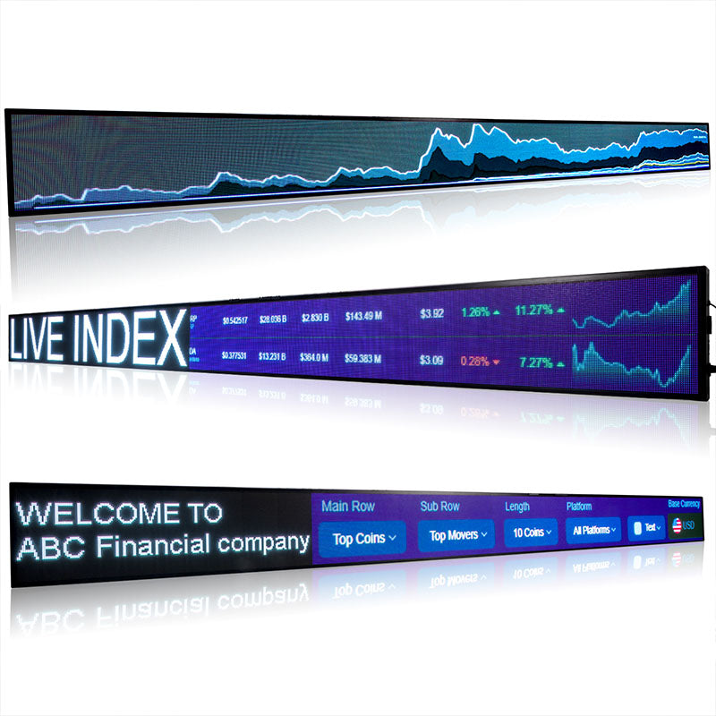 Leadleds Electronic Led Ticker Tape Display Board Digital Signage with SDK Docking Stock Market Finacial News Main image