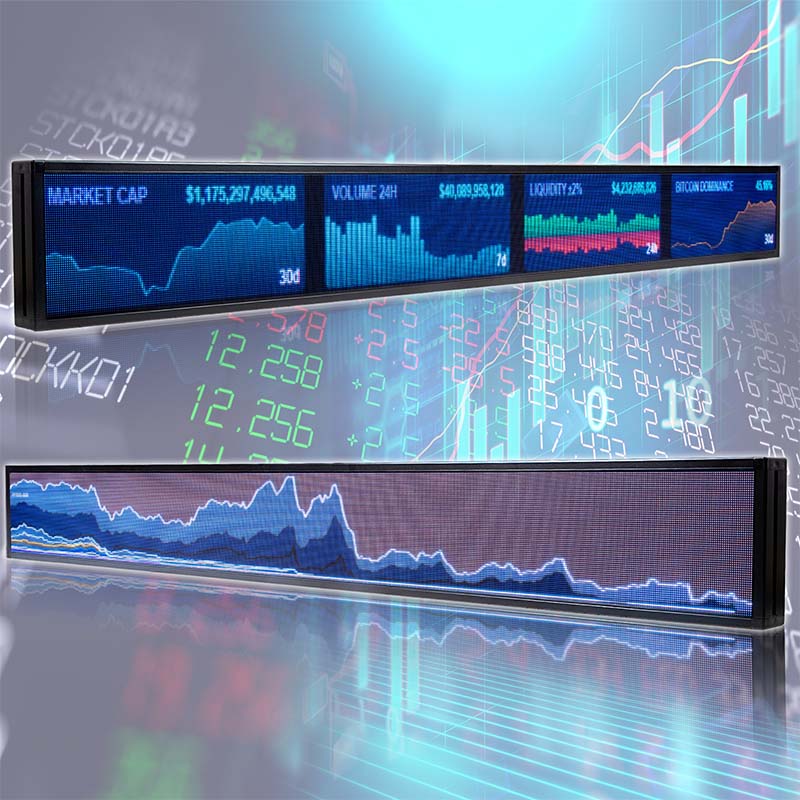 Leadleds 12Ft Outdoor Electronic Led Ticker Tape Display Board Digital Signage for Stock Market Finacial News Secondary image