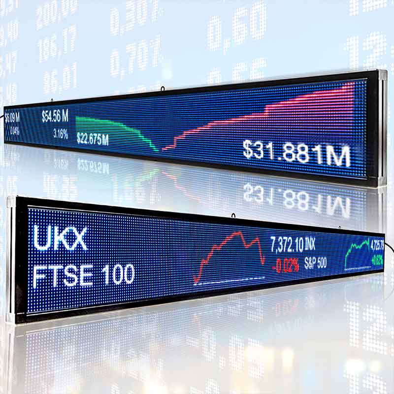 Leadleds Led Financial Ticker Tape Display Board Digital Signage with Live Content for Stock Market News Image secondaire du produit