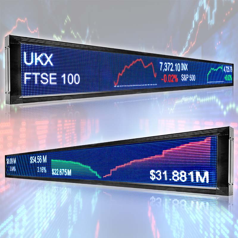 Leadleds Electronic Outdoor Led Ticker Tape Display Board Digital Signage for Stock Market Finacial News