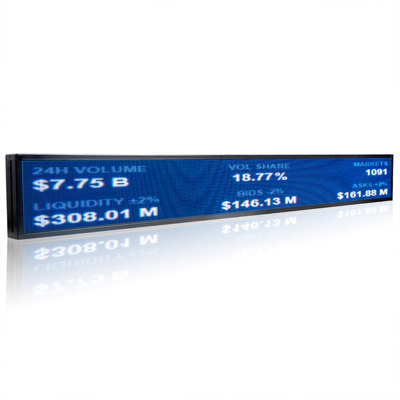 Leadleds 12Ft Outdoor Electronic Led Ticker Tape Display Board Digital Signage for Stock Market Finacial News