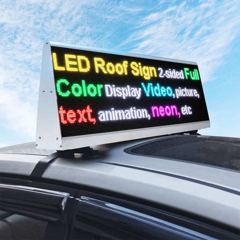 Leadleds 2 Sided Digital Car Topper Led Video Sign Full Color Programmable Vehicles Led Panel