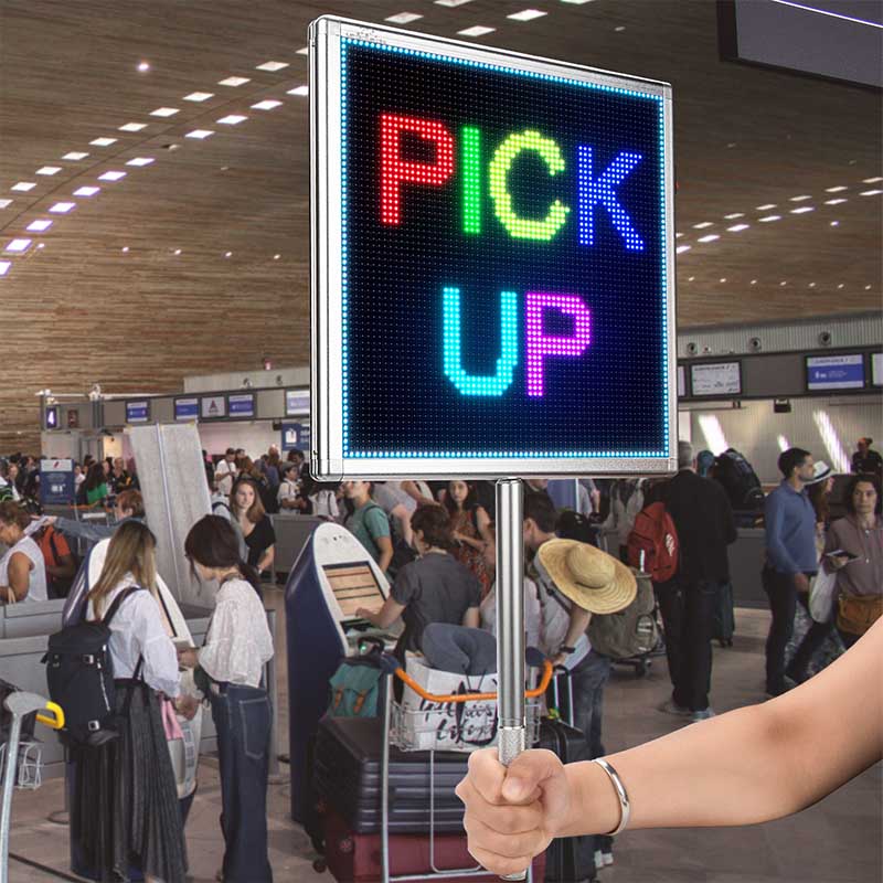 Leadleds Pick Up Order Here Sign WiFi Programmable Multicolor Message Board Rechargeable Imagen principal del producto