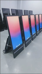 43 Zoll mobiles digitales Poster für den Außenbereich, Singnage HD 1080P, batteriebetrieben, mit Rädern