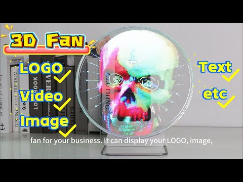 Leadleds 12 in Desktop 3D Hologram Fan Display Projector Battery Built-in, Safety Cover Including