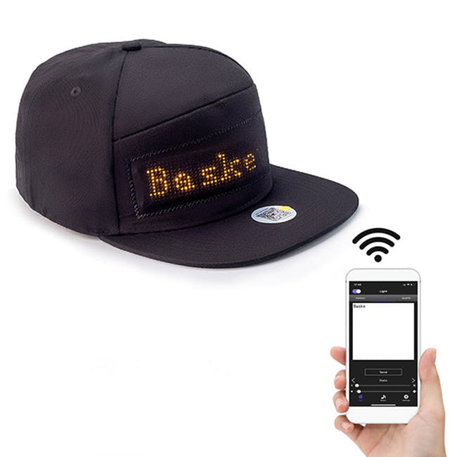 Leadleds Led Display Hat Cap Phone Control Message for Glow Club Party Sports, Golden Message Main image