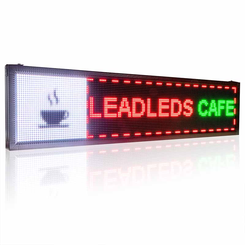 Leadleds Outdoor-LED-Werbebildschirm mit Text und Zeitanimation, 91,4 x 22 Zoll Zweitbild
