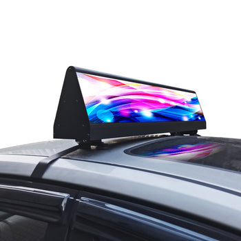 Leadleds 30 in Double Sided Car Roof Top LED Sign Triangle Digital Panel Programmable