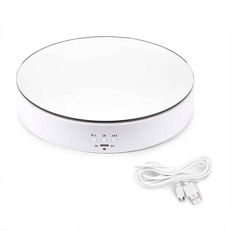 UNTCENT 7.7" Mirror Top Motorized Rotating Turntable Electric Rotating Display Stand
