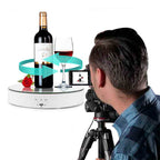 UNTCENT 7.7" Mirror Top Motorized Rotating Turntable Electric Rotating Display Stand