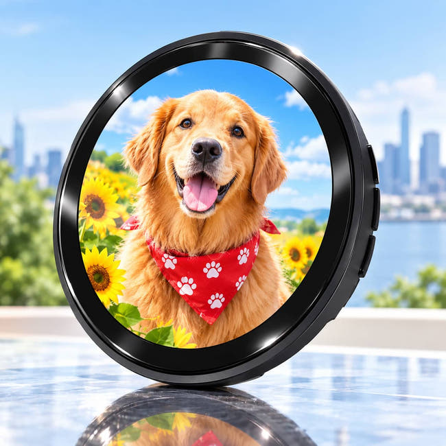 round shaped digital display badge full color display Hauptbild