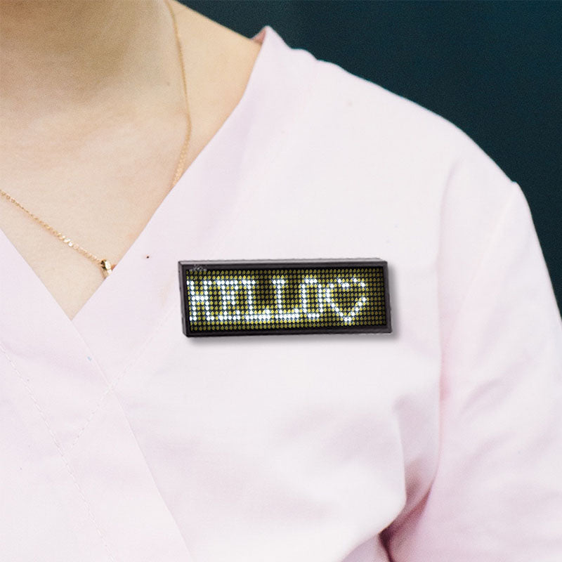 scrolling name tag