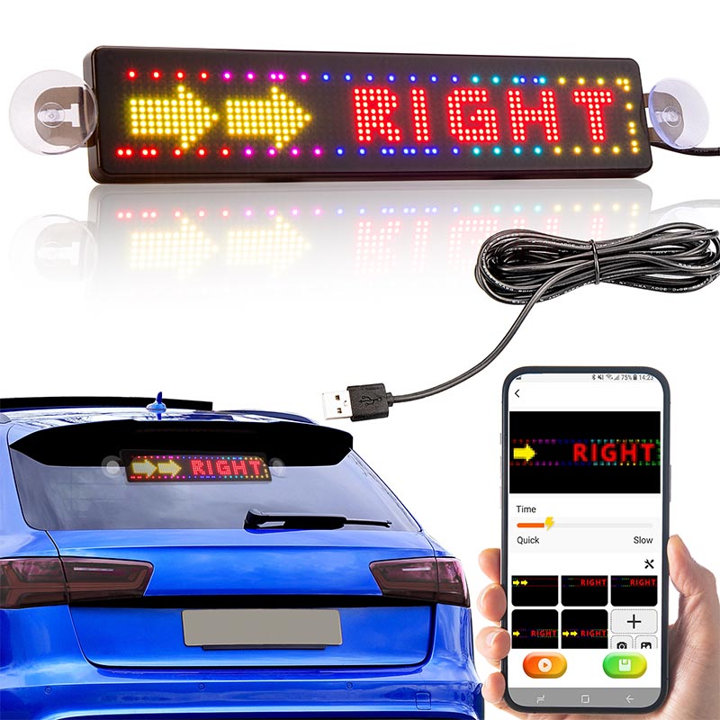 Leadleds USB LED Car Sign DC5V Fullcolor Display Electronic Signage Bluetooth Control