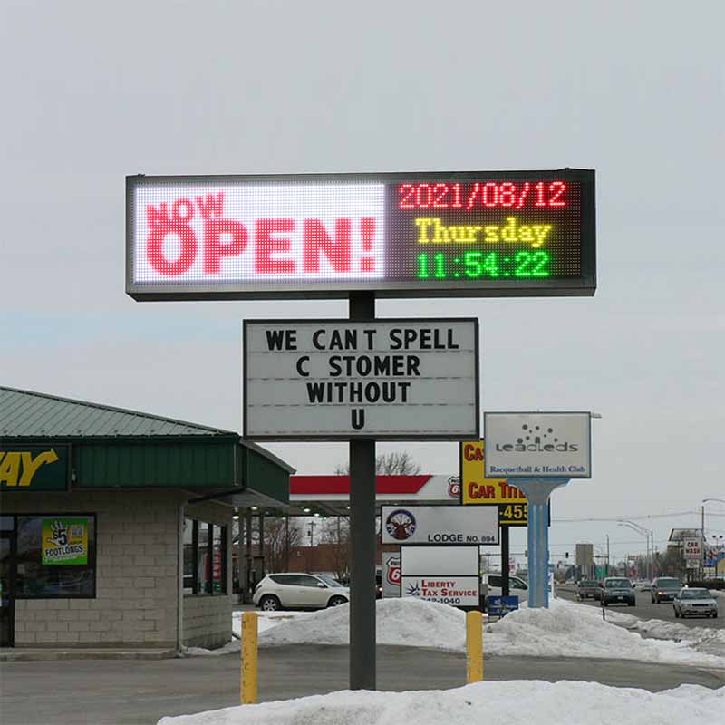 Leadleds Outdoor Led Advertising Display Screen Text Time Animation Hauptbild