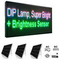 LED display board with solar panels and AC DC power symbols