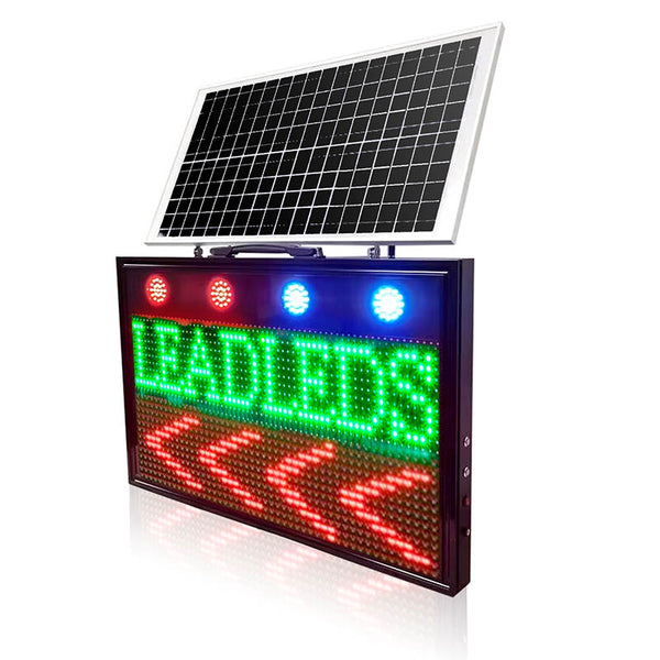 Leadleds Solar Powered Outdoor Led Sign WiFi Programmable