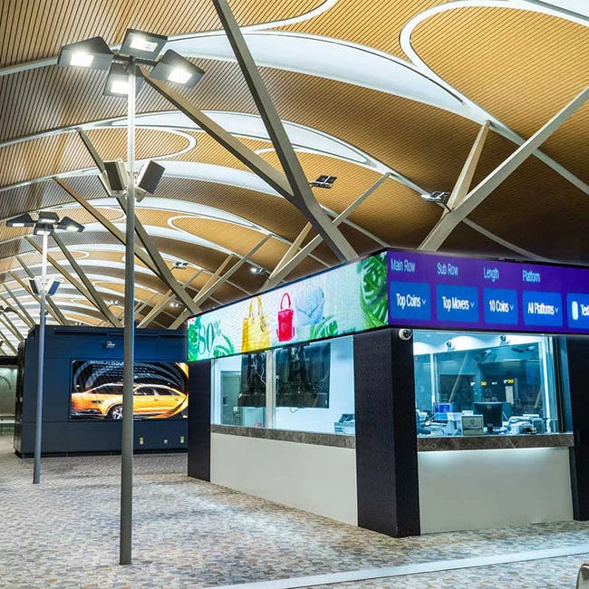 Leadleds Stock Ticker Tape Electronic LED Message Board Full Color for Wall Corner Indoor Mount Secondary image