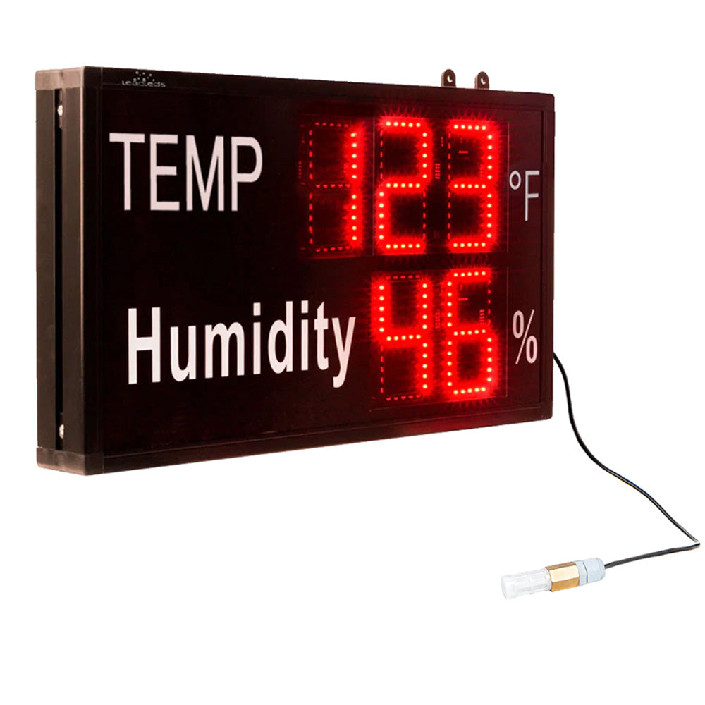 Leadleds Pantalla de temperatura y humedad Instrumento industrial de temperatura y humedad grande