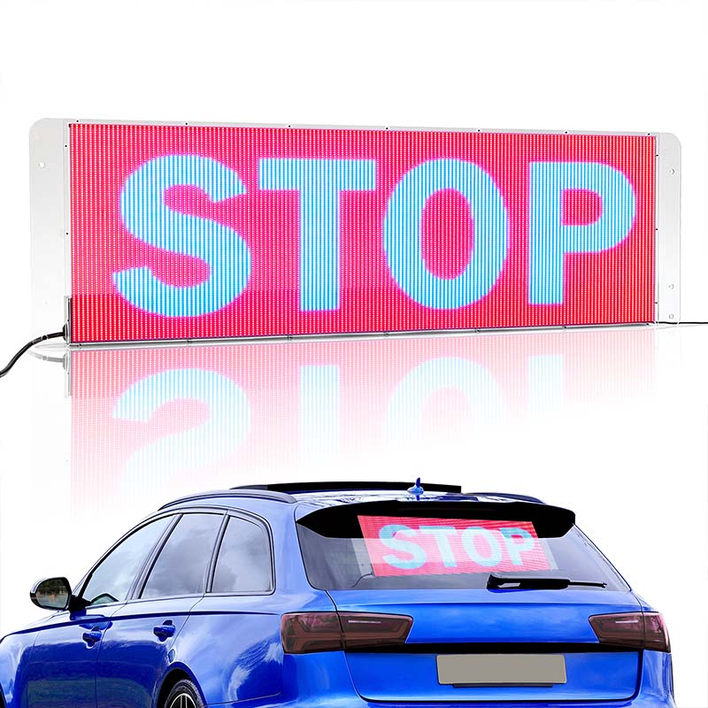 Leadleds Transparent Rear Window Car Sign LED Panel Full Color High Brightness Main image