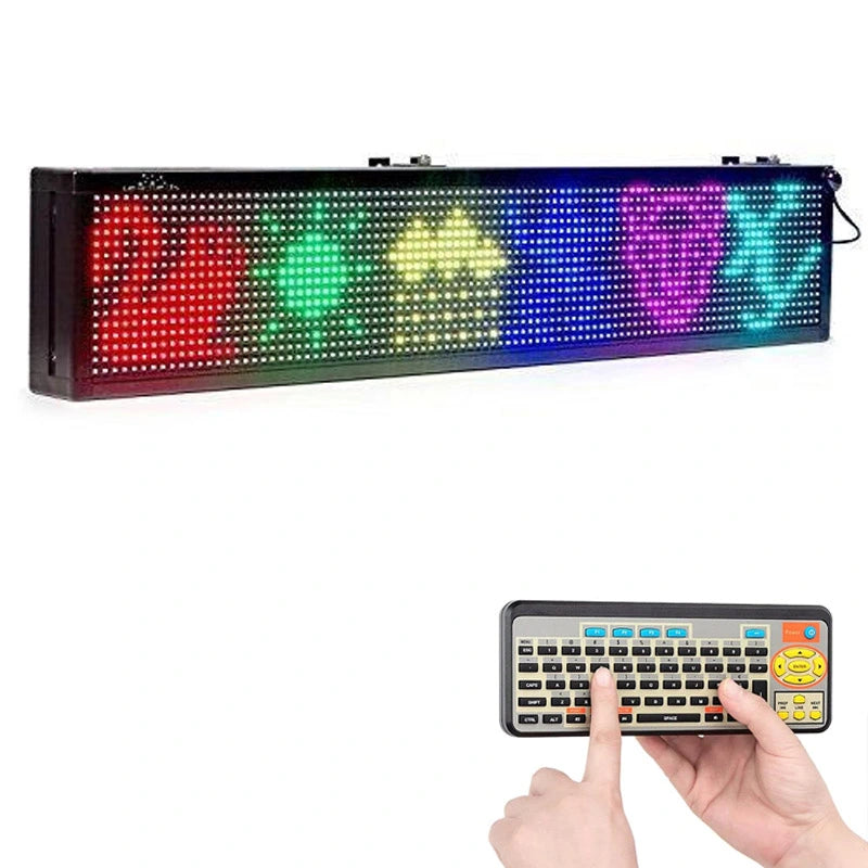 Leadleds Remote Led Sign Programmable Scrolling Message Business Sign 40 by 6 in, Multicolored