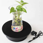 Leadleds Black Velvet Electric Motorized Rotating Display Turntable with Free Voltage AC Adapter - Leadleds