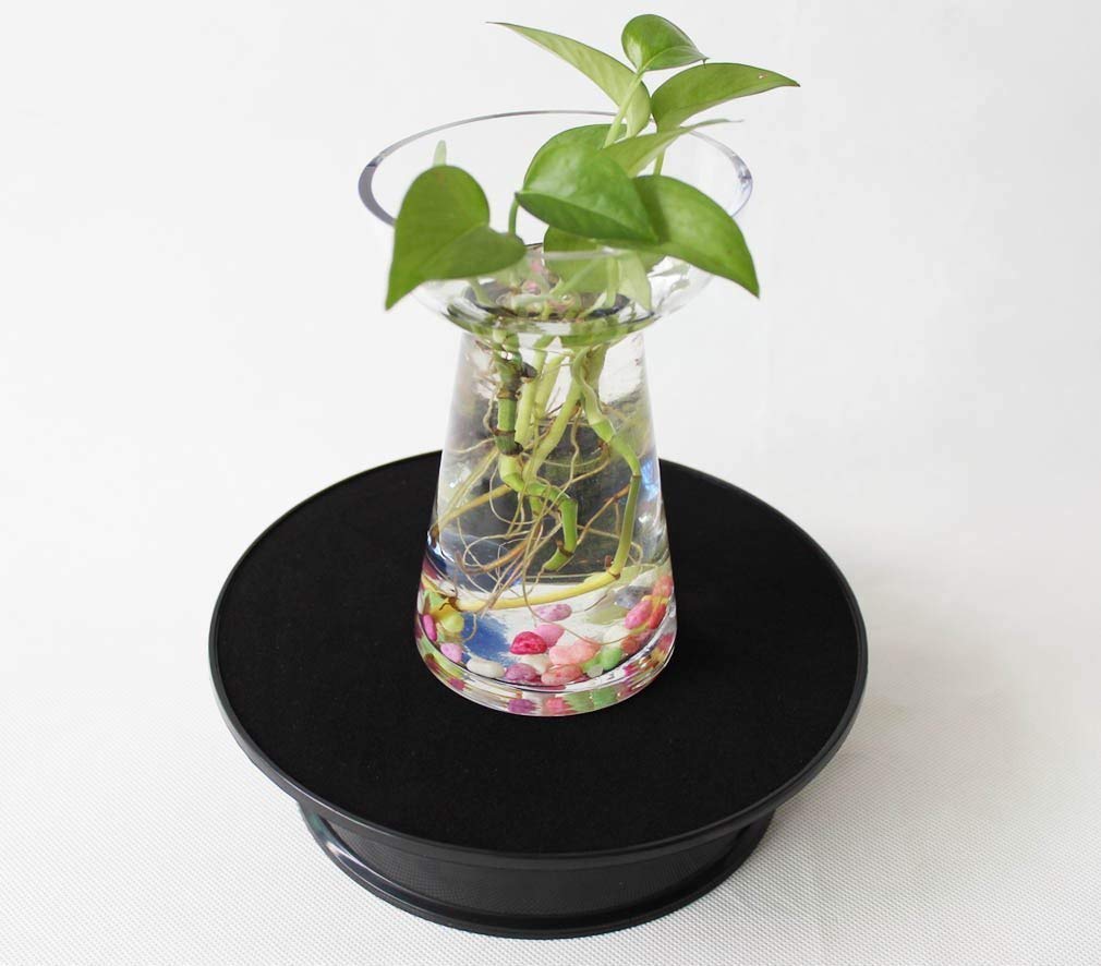 UNTCENT Soporte de exhibición giratorio motorizado con tapa de terciopelo negro de 8 "para productos coleccionables de pasatiempos de joyería Imagen secundaria del producto
