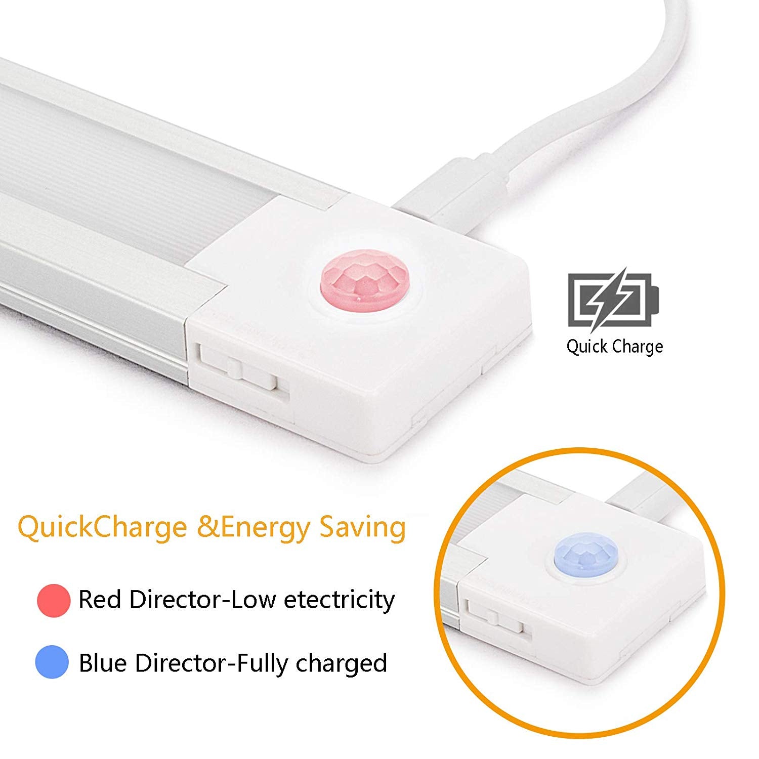 Leadleds USB Rechargeable Battery LED Magnetic Motion Sensor Night Light - Leadleds