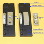 Leadleds Programmable Name Badge Scrolling Led Sign Rechargeable with Magnet Pin, Blue - Leadleds