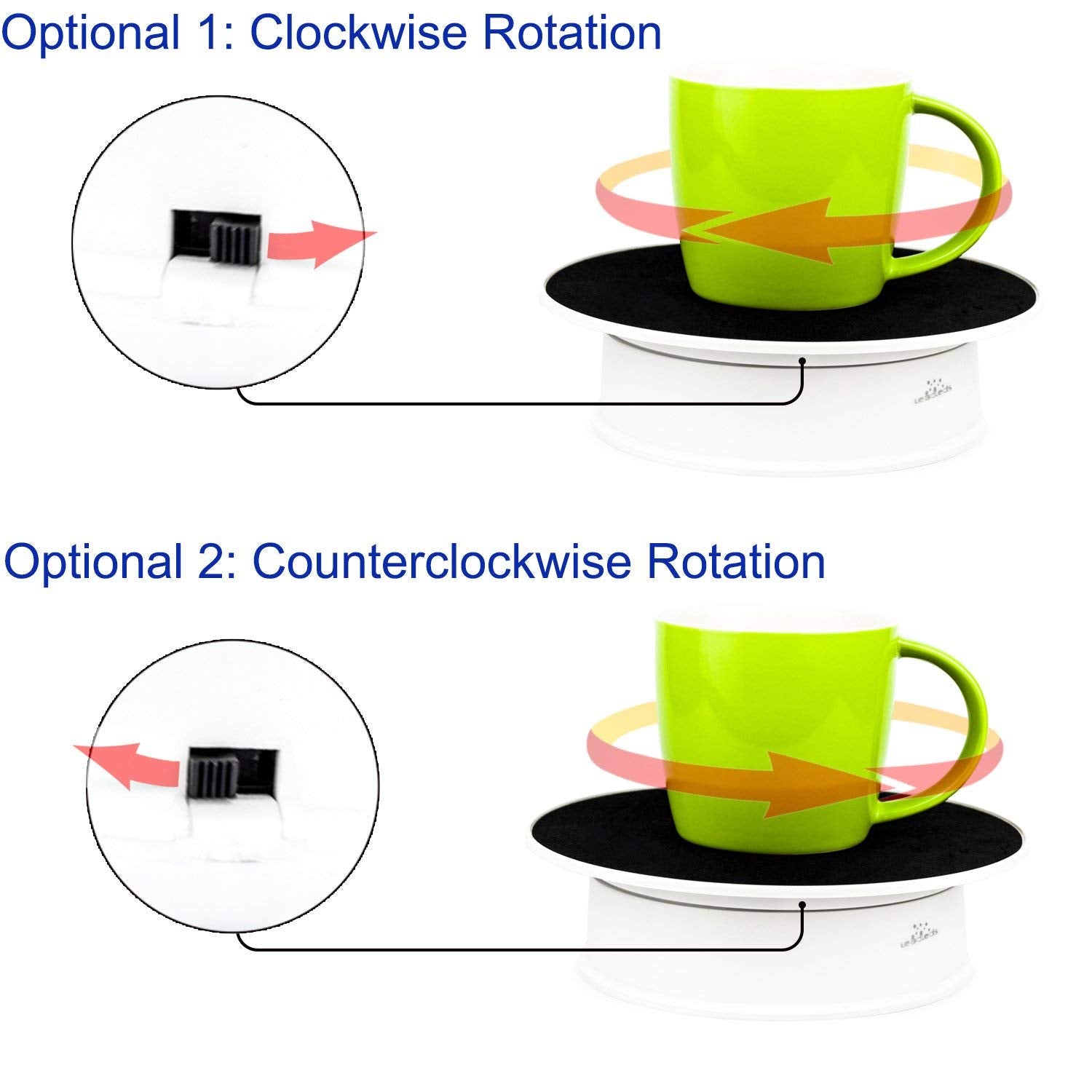 Leadleds Black Velvet Electric Motorized Rotating Display Turntable with Free Voltage AC Adapter - Leadleds