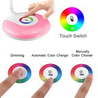 Leadleds Desk Lamps Book Reading Lights with Touch-Sensitive Control Panel, 256 Color Changing Base, USB Rechargeable LED Bedside Lamps Night Light - Leadleds