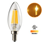 Leadleds 6w Chandeliers LED Bulb Dimmable 60W Equivalent E12 Candelabra Bulb 2700k, UL Listed - Leadleds