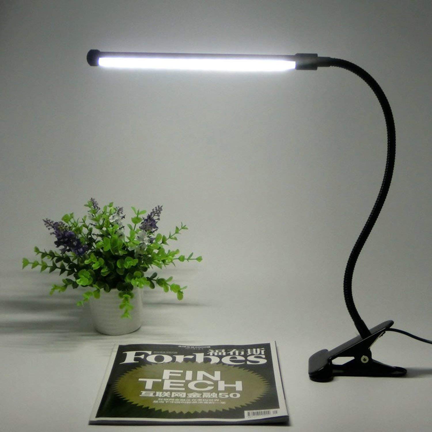 Leadleds LED Clip on Light Dimmable Reading Lights Flexible Gooesneck, USB Cord 2 Lighting Modes - Leadleds